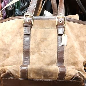 Chocolate velvet Coach Tote